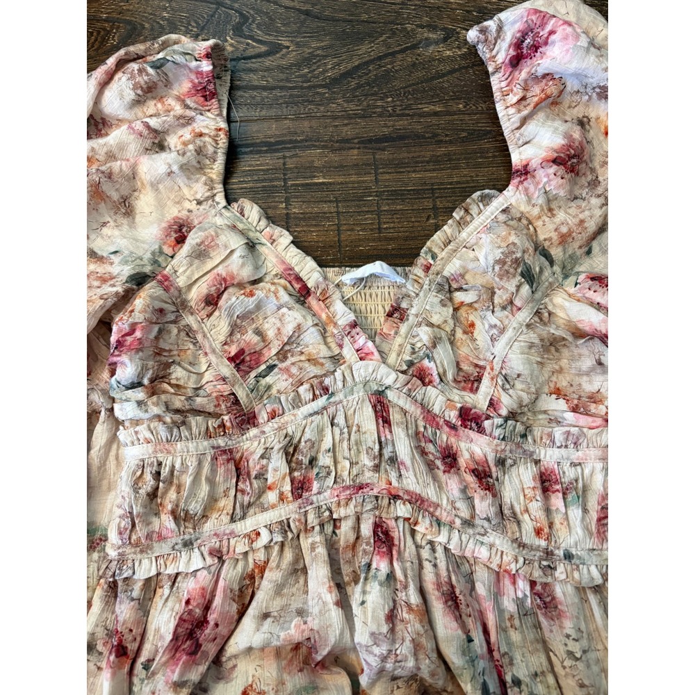 Worth Collective Daphine Maxi Dress Women Small Pink Beige NWT Floral - Picture 6 of 10